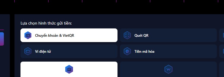 Chọn hình thức nạp tiền